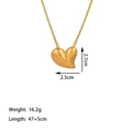 Polished 18K gold large heart pendant on snake chain with detailed product dimensions - [XKN6124] Heart Necklace Gold