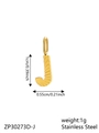 Golden stainless steel letter J pendant for jewelry making with 1cm height dimension - Letter-J / Gold