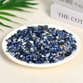 Natural blue and white crystal crushed stones displayed in a white ceramic dish - Blue Jasper (5-7mm) 100g