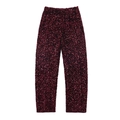 Pantaloni a paillettes bordeaux a vita alta con elastico in vita su sfondo bianco - S / Pants