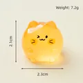 Translucent yellow luminous cat figurine for DIY micro landscape fish tank decor - Glow In The Dark Orange Kitten