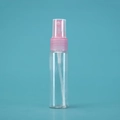 Transparent plastic refillable mist spray bottle with pink nozzle and clear cap - 30ML Slim / Pink Spray