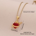Collar gótico con corazón rojo, espada dorada y espinas en cadena de acero inoxidable - Estilo Sagrado Corazón Espinas Y Espada (2#)