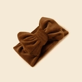 Brown corduroy bow headband for babies with soft ribbed texture for infant hair styling - 18.5*8.5cm / Dark Brown