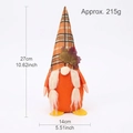 Gnome de fête des récoltes en peluche avec chapeau à carreaux orange et motif érable - Style Femme Érable à Carreaux Orange