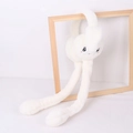 Cute white plush moving earmuffs with cartoon embroidery for winter warmth and play - One Size / Rabbit-White