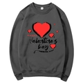 Dark grey crewneck sweatshirt featuring a red heart and Happy Valentine's Day print - S / Tops / Dark Gray (311)