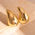 Polished gold teardrop stud earrings for women with minimalist aesthetic design - 30# Gold Waterdrop Mirror