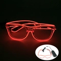 Detail of red EL wire glowing glasses with battery pack for party and festival - Red