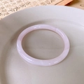 Bracelet jonc en quartz rose clair au design rond classique avec une finition lisse polie - Rose-Uni (12#)