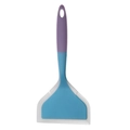 Spatola larga in silicone per tamagoyaki color viola, blu e bianco traslucido - Manico Viola + Blu