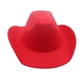 Klassischer hellroter Western Cowboyhut aus Filz mit einer breiten geschwungenen Krempe - Rot (Ohne Zubehör)
