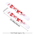 Halloween bloody stockings with red blood splatter print, 66cm length for holiday decor - Halloween Bloodstained Long Socks / One Size