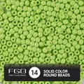 Vibrant lime green 4mm glass seed beads with a smooth solid color painted finish for DIY - US 14