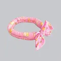 Écharpe rafraîchissante rose pour animaux avec motifs chiots et nœud papillon - Carte Coréenne / Coton Chiot Rose