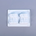 White silicone mold with dual cartoon figure shapes for jelly and chocolate making - Dual-Cavity Crayon Shin-chan Style / White