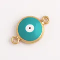 Blauwgroene Evil Eye sieradenconnector met gouden plating voor DIY armbanden en kettingen - Turquoise L371821-Turquoise