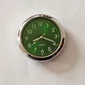 Orologio al quarzo per auto verde con cornice in lega d'argento e quadrante 40mm - Con nastro biadesivo / Verde