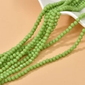 Tira de cuentas de vidrio rondelle facetadas verdes de 4 mm para creación de joyas DIY - Verde Jade Opalo