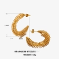 Boucles d'oreilles spirale dorées en acier inoxydable avec design en C de 3,3 cm - 3.3cm / Or