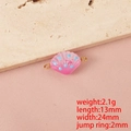 Rosa Muschelanhänger mit blauen Punkten inklusive 13mm Länge und 24mm Breite Maße - Rosenrot Doppelloch (Goldring)