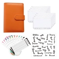 Orange A6 PU leather budget binder set with zipper envelopes and expense sheets - A6 / Vibrant Orange
