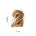 Natural birch wood number 2 decorative ornament with bark texture, 10cm height - Number 2