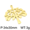 Golden Tree of Life stainless steel pendant 34x30mm for creative jewelry making - Gold Hollow Tree Style (KLJ4277-Z)