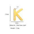 Golden stainless steel letter K pendant charm for DIY jewelry making 12x9mm - Letter K