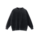 Antracietgrijs oversized crewneck sweatshirt met verlaagde schouders en vintage wassing - S / Gewassen Zwart
