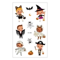 Cartoon Halloween temporary tattoos for kids featuring witch and vampire designs, model EC-805 - Halloween Characters Classic Collection (EC-805)