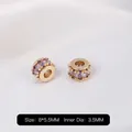 14k gold-filled 8x5.5mm bead with purple marquise zircon for DIY jewelry bracelets - Small Purple Zirconia 14k Gold / 8*5.5MM Inner Dia 3.5MM
