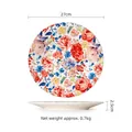 27cm ceramic dinner plate with colorful watercolor floral pattern and 2.5cm height specs - White Floral Sea (10.6 Inch)