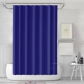 Modern dark blue PEVA shower curtain with waterproof texture hanging in a white bathroom - Dark Blue