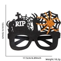 Halloween brilmontuur met RIP grafsteen en spinnenweb van zwart en oranje vilt - Gouden Spin RIP