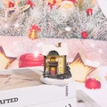 Miniature snow-covered Christmas cottage figurine for festive tabletop holiday decor - Style A-Yellow Snow House