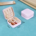 Pink portable travel jewelry box 10x10x5cm for rings and necklaces storage case - 10*10*5cm / Light Pink