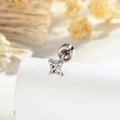 Gepolijste zilveren ster oorbelbasis met 2mm klauwzetting voor doe-het-zelf sieraden maken - 2mm Zirconia Vierpunts Ster (Per Stuk)(配件046)