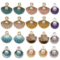 Alloy shell pearl pendants in various enamel colors for DIY necklace and bracelet jewelry - Mixed 20pcs Ocean Shell Set SN717