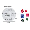 Circular 8.8cm silicone mold with 6 slots for DIY resin jewelry and epoxy craft - Square and Oval Patch