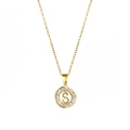 18K gold plated stainless steel necklace with letter S pendant and cubic zirconia - Letter S