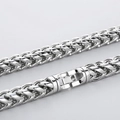 Gepolijste zilveren titanium stalen tarweketting met een duurzame vouwsluiting sieraad - 10mm / Zilver (KN236914-KFC)