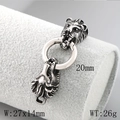 Lion head jewelry clasp in antique silver finish for necklaces or bracelets - Lion Head Steel Color (KLJ6335-Z)