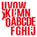 Close-up of 4-inch red capital letter stickers for DIY wall and car decoration - Red