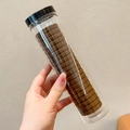 Coffee brown high elasticity seamless hair ties set in a transparent storage cylinder - 5# Chocolate Brown (20pcs Jar)