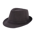 Sombrero Fedora clásico marrón oscuro con banda, protección solar transpirable estilo jazz - Adulto 58cm Talla Única / Marrón Oscuro
