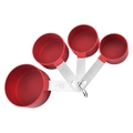 4-piece red plastic measuring cup set with stainless steel handles for baking tools - Red Large 4Pcs Measuring Cups Set
