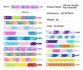 Detailed size specifications and rainbow colors of the pop-it fidget bracelet - 14th Gen Straight Double Buckle Bracelet