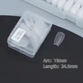 Translucent matte medium coffin false nail tip in size 2 with 24.5mm length - DA05 Matte Medium Trapezoid No.2 50Pcs