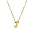Vista dettagliata del ciondolo con lettera J in argento sterling 925 placcato oro - Lettera J / Oro